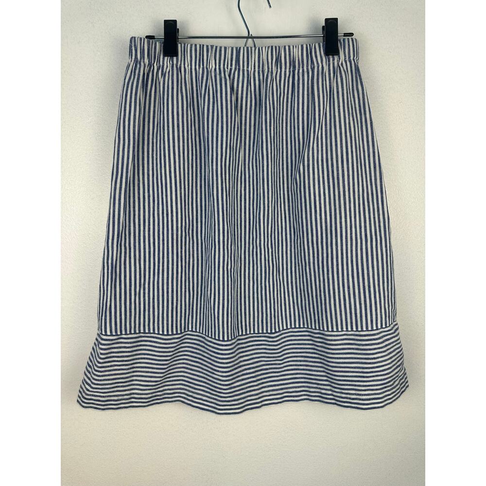 J.Crew Women's striped cotton-linen knee length skirt Size Medium - Picture 3 of 5